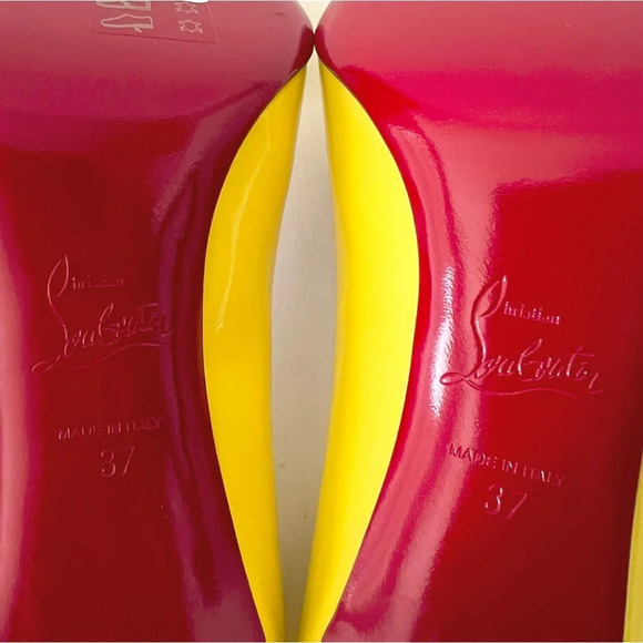 CHRISTIAN LOUBOUTIN | Pigalle Follies 85 Patent Leather Yellow Citronnade US 7 - Picture 14 of 15